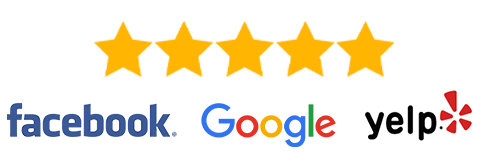 logo for 5 star reviews from Google, Facebook, and Yelp