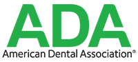 A green ADA logo with American Dental Association written in black