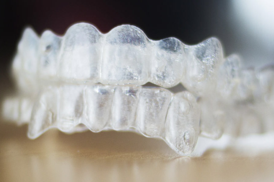 pair of clear aligners for straightening teeth